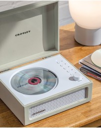 Crosley - Crosley Voyager Portable Retro CD Player with Stereo Bluetooth Speakers, FM Radio - Dune