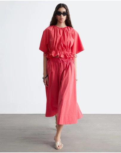 & Other Stories - Gathered Cotton-Blend Maxi Skirt