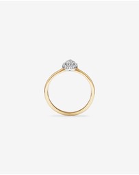 Michael Hill - 0.15 Carat TW Marquise Cluster Diamond Promise Ring in 10kt Yellow and White Gold