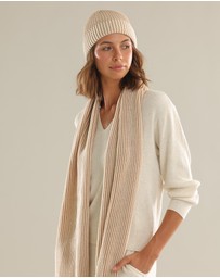 Morgan & Taylor - Sarina Ribbed Knit Beanie in Beige