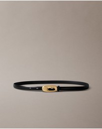 Calvin Klein - Full Grain Leather Skinny Chunky Buckle Belt