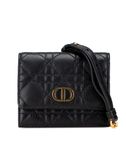 Dior - Pre-Loved Calfskin Cannage Caro Chain Belt Bag