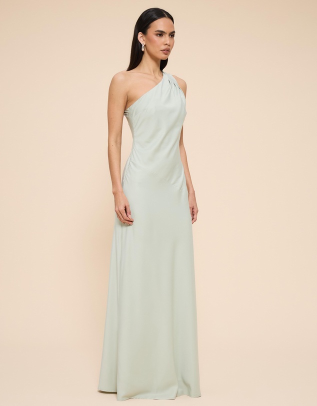 CHANCERY - Hallie Satin One Shoulder Drape Maxi Dress