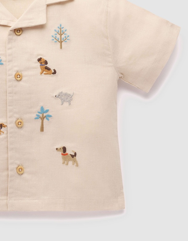 Purebaby - Relaxed Embroidered Shirt-Kids-Babies