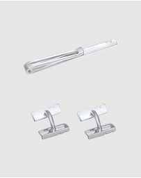 Kuzzoi - ICONIC EXCLUSIVE - Jewelry Set Men Set Business Cufflinks Tie Pin in 925 sterling silver