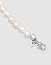 Kuzzoi - ICONIC EXCLUSIVE - Bracelet Male Shell Pearl Link Chain 925 Sterling Silver