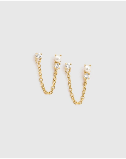 Kirstin Ash - Pearl Topaz Double Earrings