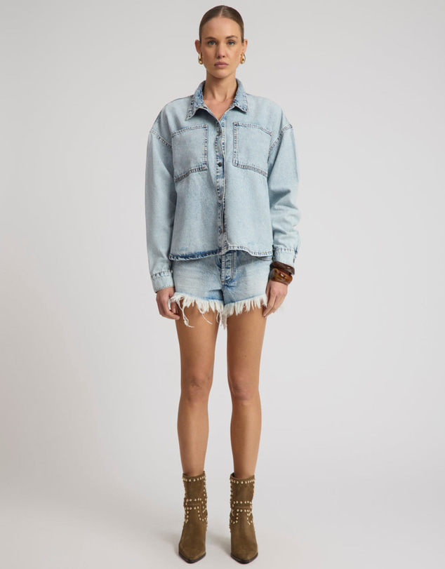ONE TEASPOON - Je T'Aime Denim Shacket - Whisper Blue