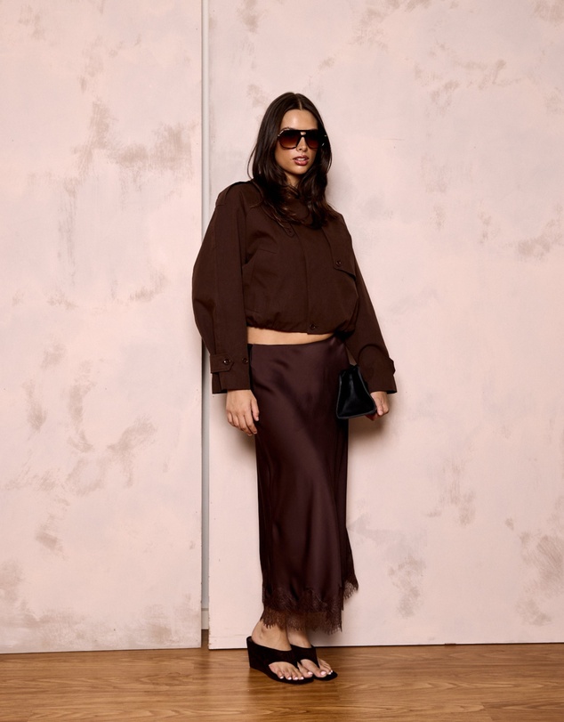 Style Addict - Valerie Satin Lace Skirt