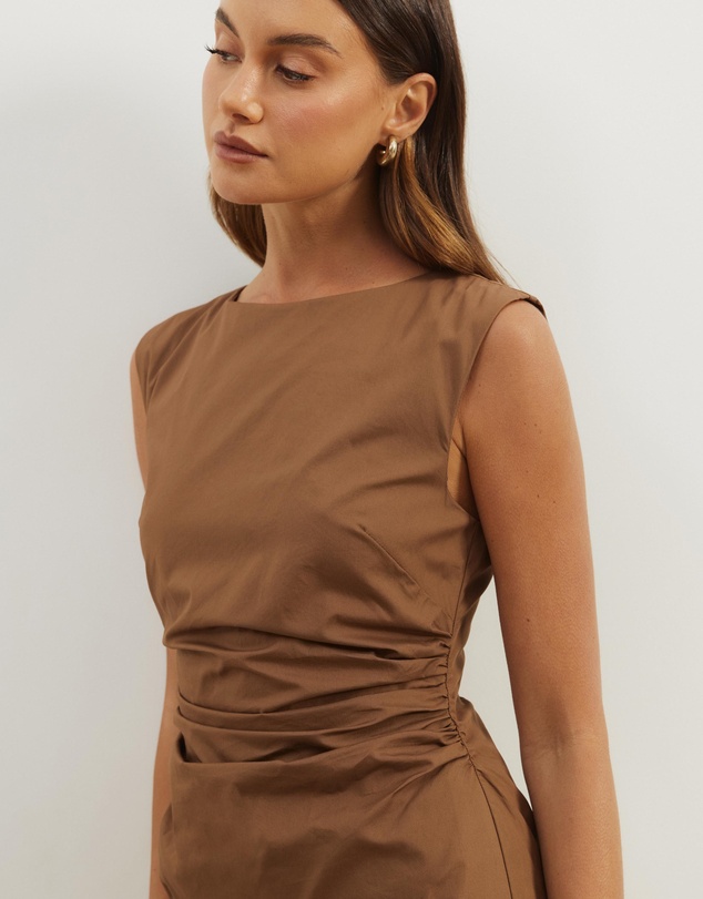 Atmos&Here - Gaia Cotton Gathered Waist Mini Dress