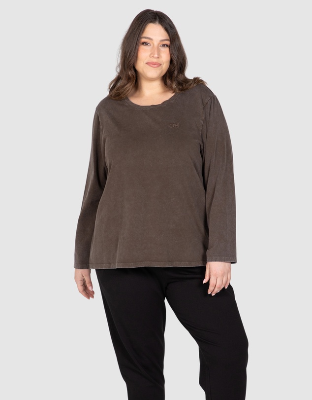 Love Your Wardrobe - Molly Acid Wash Long Sleeve Tee