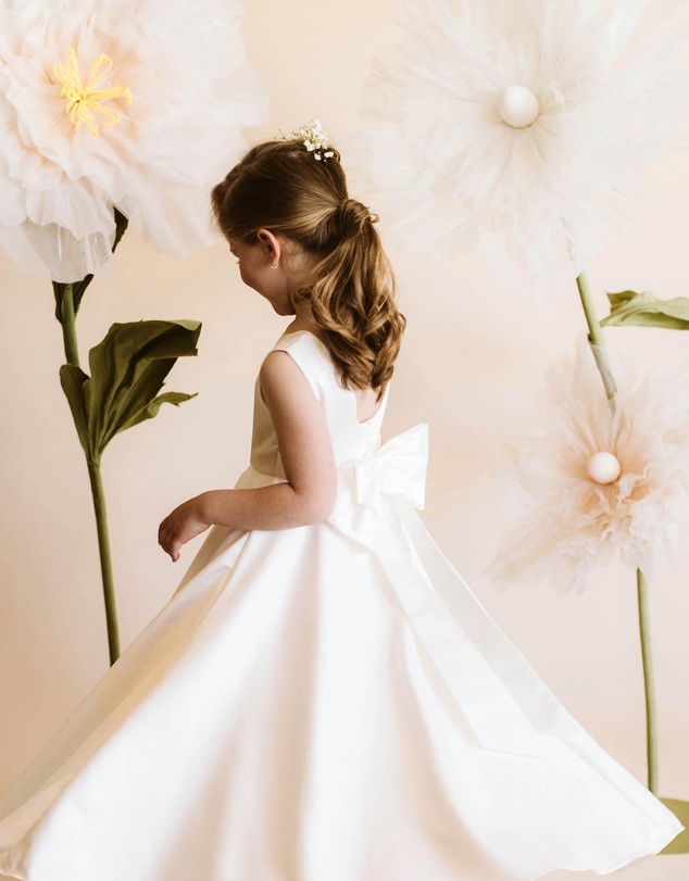 Bebe by Minihaha - Duchess Satin Full Length Dress With Low Back - Kids