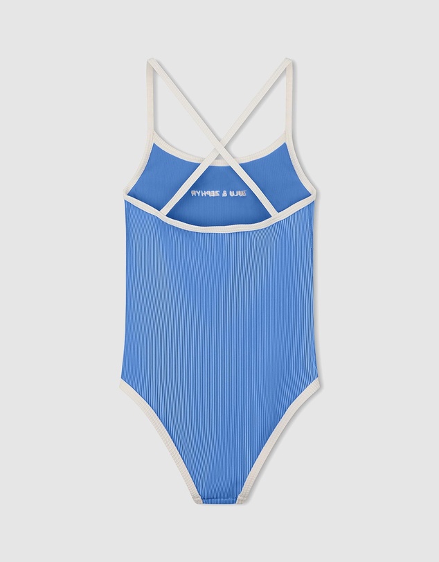 Zulu & Zephyr Mini - Mini Stripe Rib Logo One Piece - Kids
