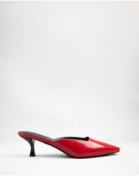 RAID - Aarna kitten heeled mules in Red