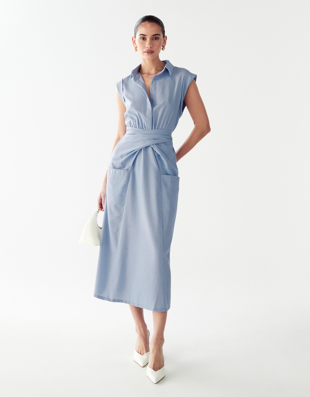 knee length dresses for ladies WeWoreWhat Corset Pleated Midi Dress main image 1