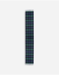 Ozwear Connection Uggs - 100% Wool Scarf Navy and Green Check