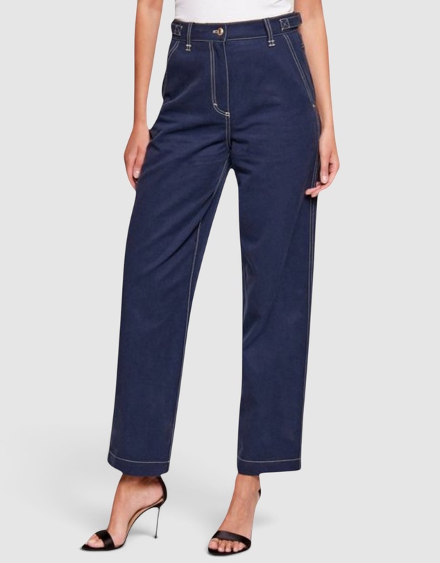 GUESS - High-Rise Coreline Contrast Stitch Skater Straight Leg Pants