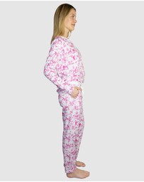 Sant And Abel - Women's Skydog Toile Pink Jersey Long PJ Set