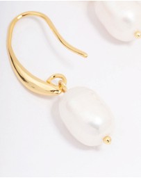 Lovisa - Gold Plated Freshwater Pearl Medium Hook Drop Earrings