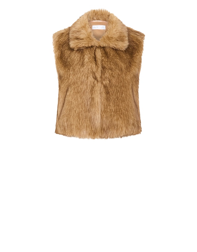 City Chic - Plus size Gianna Faux Fur Vest - natural