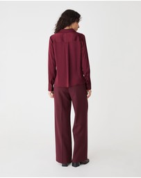 Forcast - Lila V-neck Satin Blouse