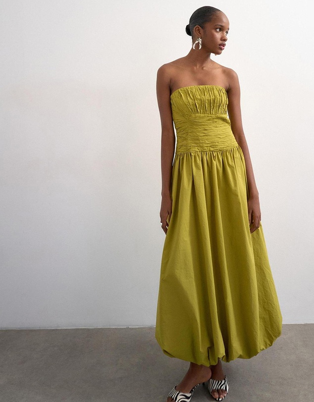 TOPSHOP - Tsluna Bubble Hem Maxi Dress Wvn