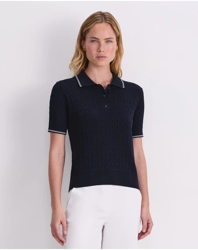 Sportscraft - Chiffon Cotton Cable Polo