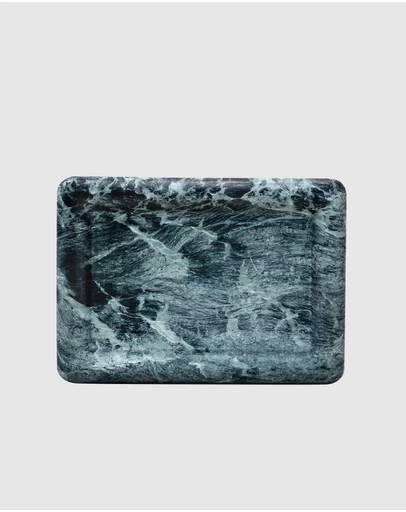 Black Blaze - Halo Rectangle Marble Tray