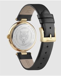 Plein Sport - PLEIN OPIUM 38mm Black dial with Black Leather Strap