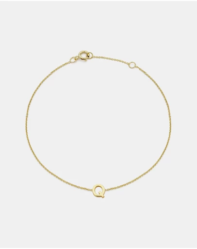 Zoe Olivia - 9K Gold Initial Q Bracelet