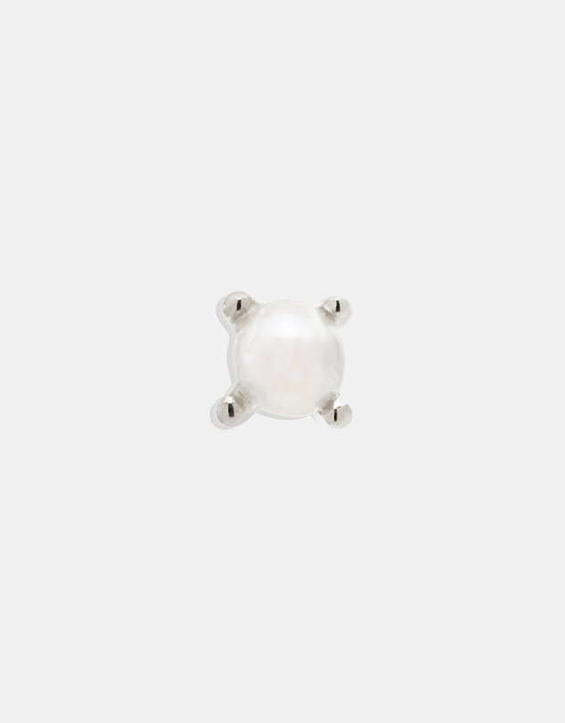 By Charlotte - Silver Moonlight Pearl Stud Earrings