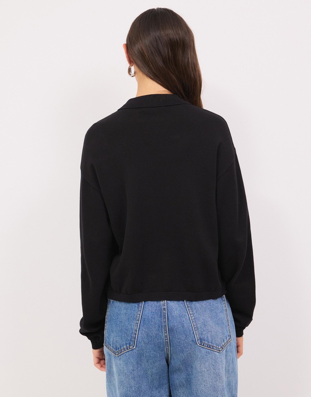 Calli - Melton Buttondown Knit Cardigan
