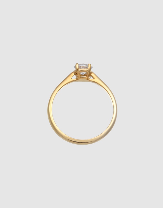 Elli Jewelry - Moissanite Solitaire Ring in Gold-Plated 925 Silver