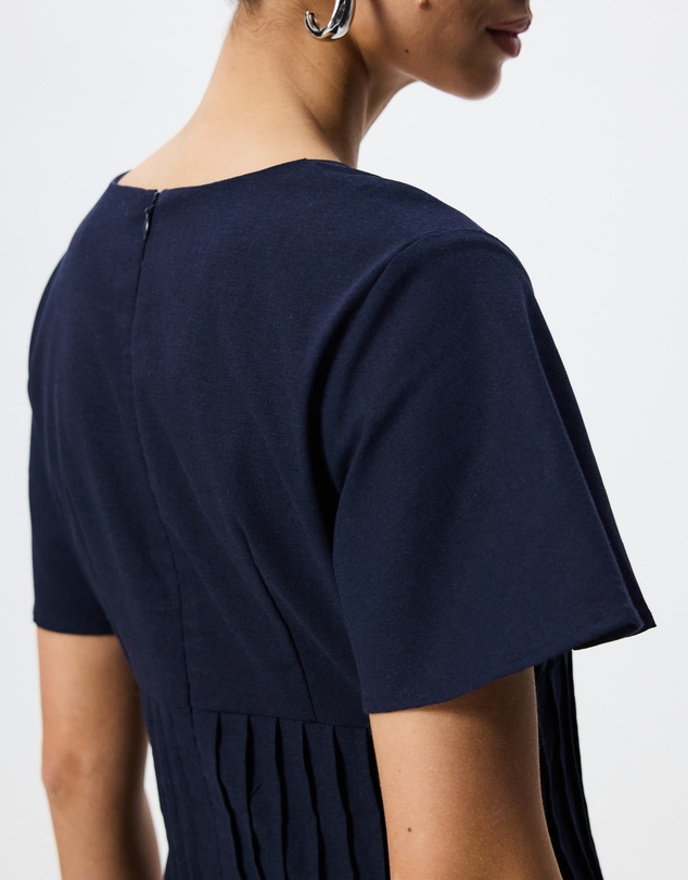 Tussah - Maysen Linen Blend Pintuck Midi Dress