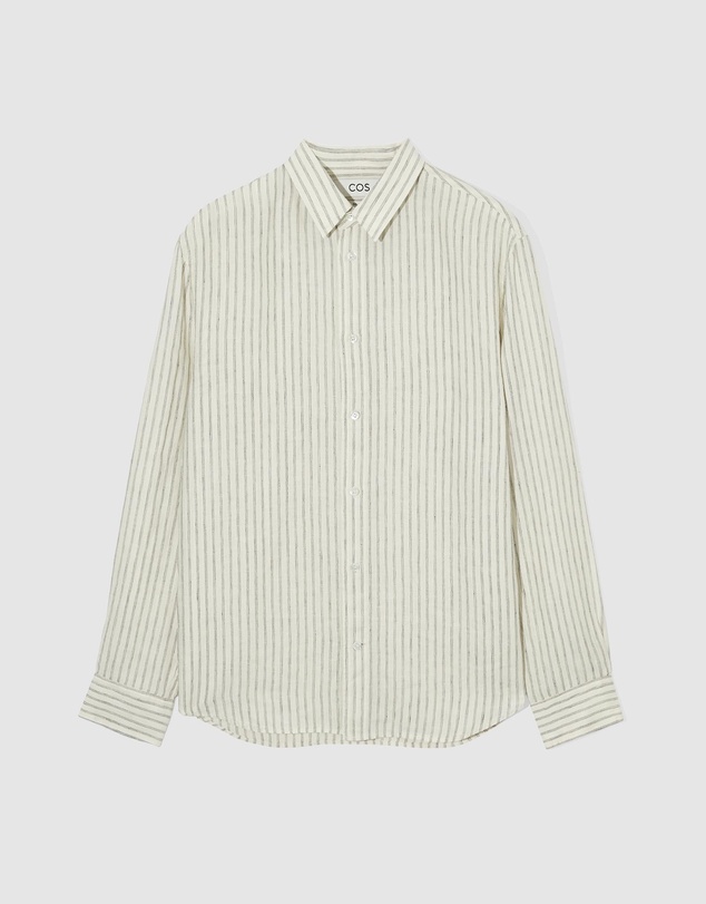 COS - Diver Linen LS Stripe Shirt