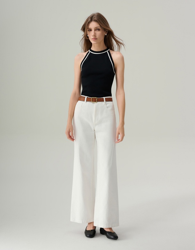 IDA+S - Eleanor White Wide Leg Jeans