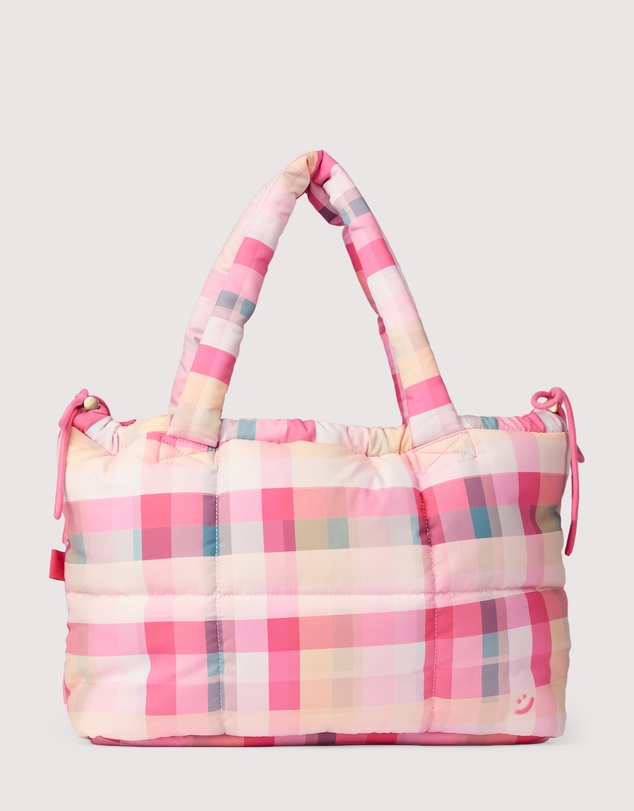 The Somewhere Co - Pink Plaid Marshmallow Midi Tote
