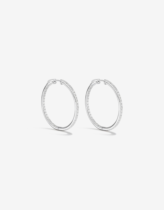 Michael Hill - Hoop Earrings with Cubic Zirconia in Sterling Silver