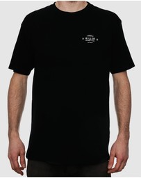 Killer Speed Co. - Killer Speed Co. Men Lockup Cotton Tshirt Relaxed Fit Crew Neck Black 