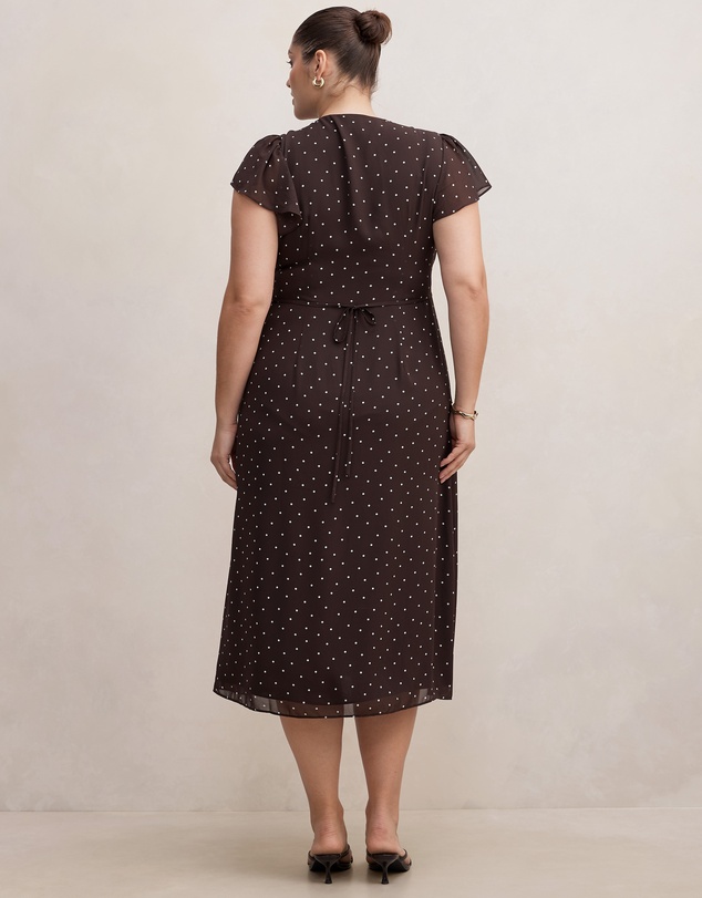 Forever New Curve - Ardelia Curve Flutter Sleeves Midi Dress