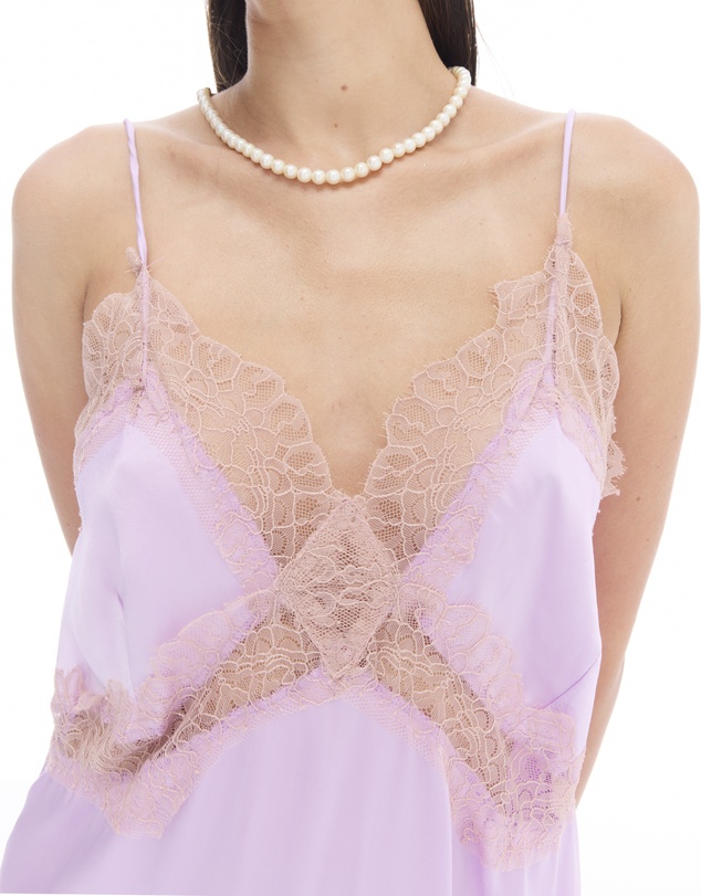 THE TALES - Satin and Lace Slip Dress