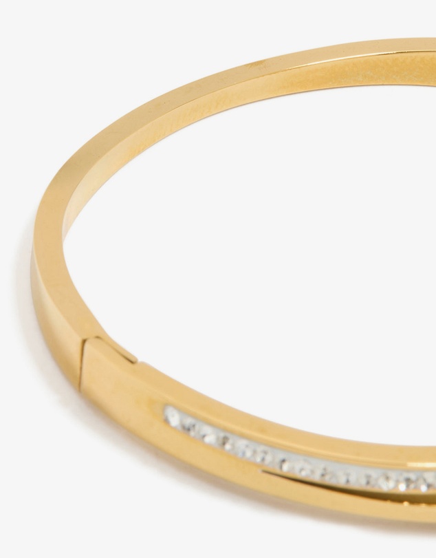 Lovisa - Waterproof Gold Plated Stainless Steel Cubic Zirconia Nail Hinge Bangle