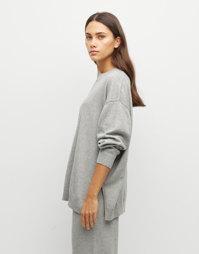 JH Lounge - JHL Crew Sweater (Cotton Cashmere) Grey Marle