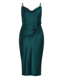 City Chic - Plus size Adelina Twist Slip Dress - emerald