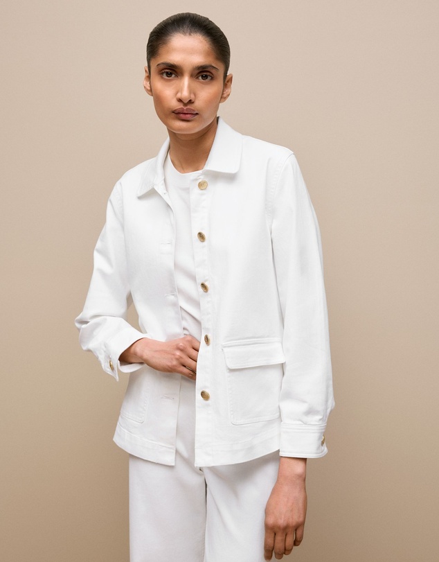 Trenery - Pocket Detail Denim Jacket in White