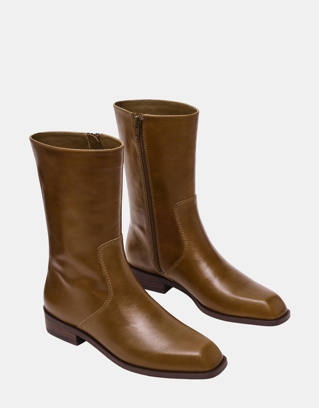Steve Madden - Bretton Olive Leather Boots