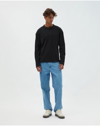 AERE - Textured Cotton Henley Tee