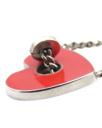 Pre-Loved by Azura Reborn - Pre-Loved CC Silver Plated Enamel Heart and Clover Charm Pendant Necklace
