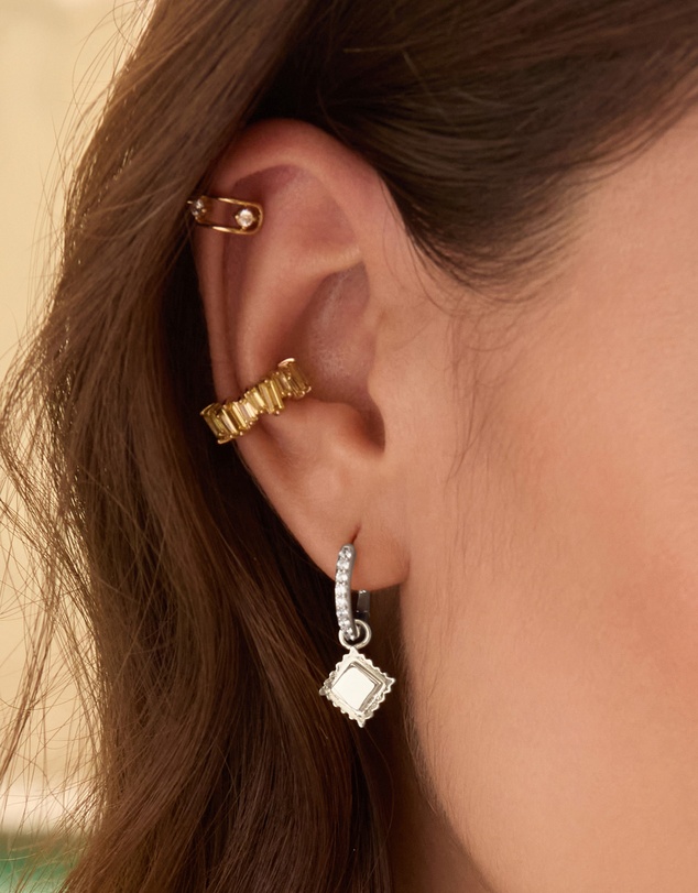 Wanderlust + Co - Ravioli Charm Huggie Earrings