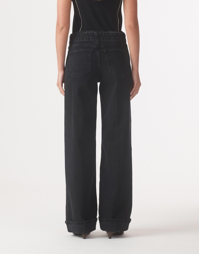 Outland Denim - Mia Cuffed Mid Wide Belted Jeans